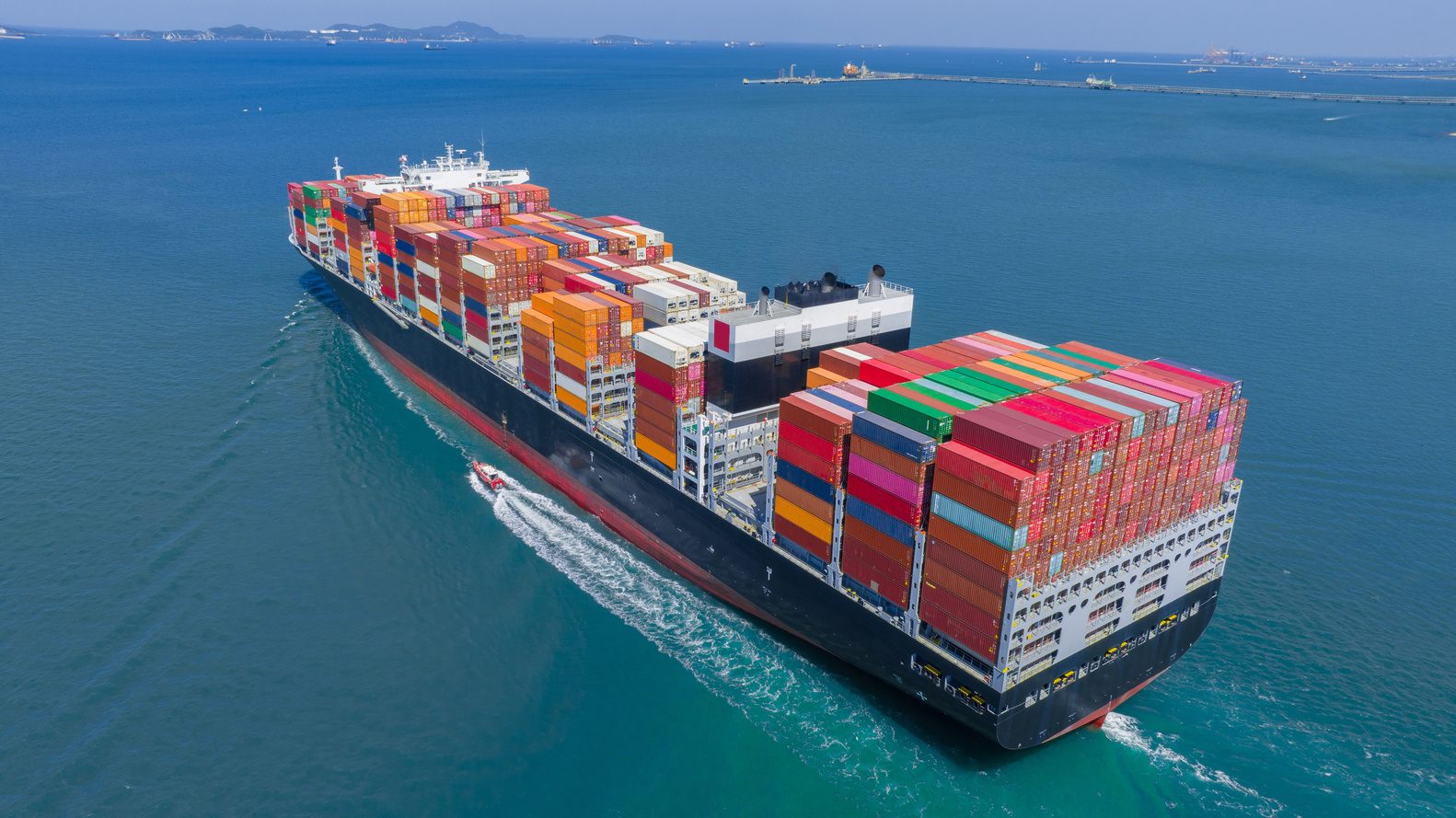 Container ship at sea