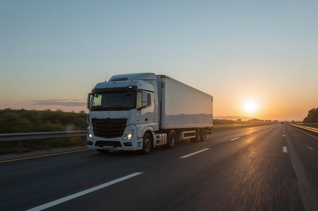 Freight trucks on the highway